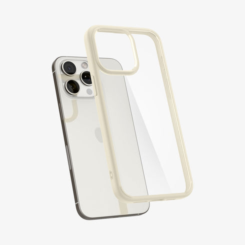ACS07209 - iPhone 15 Series Ultra Hybrid Case in Natural Titanium showing the back